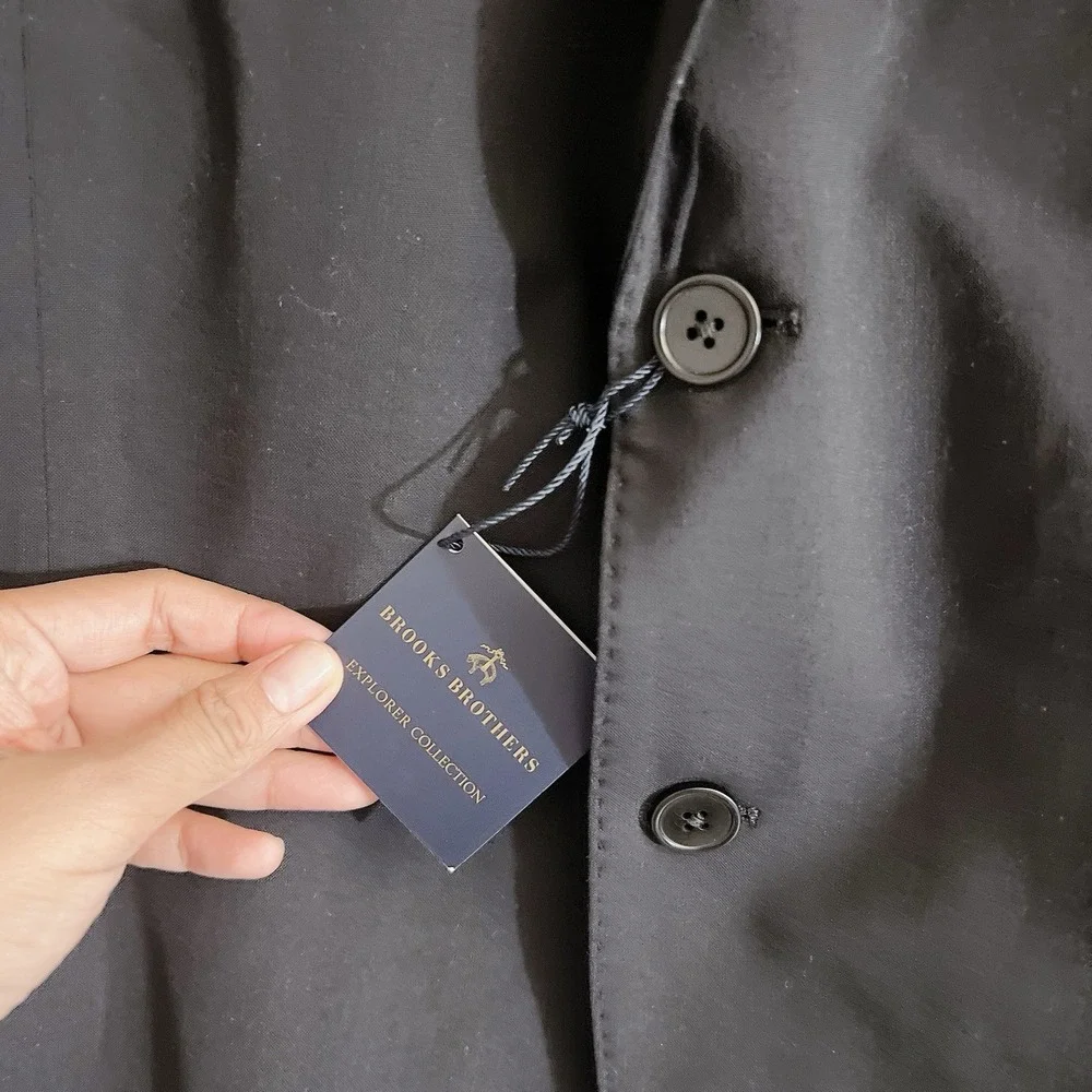 Brooks Brothers Men's Classic Fit Wool Blend Suit Jacket 46R Black $498